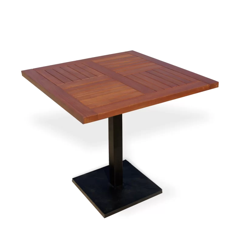 Table FINLANDAISE en bois et métal pour café 100×100 cm