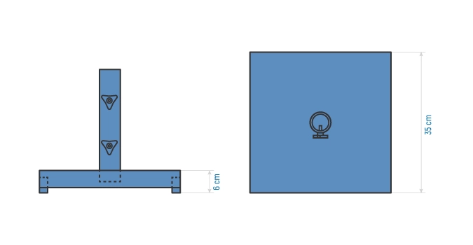 Socle en tôle pour parasol en Tunisie