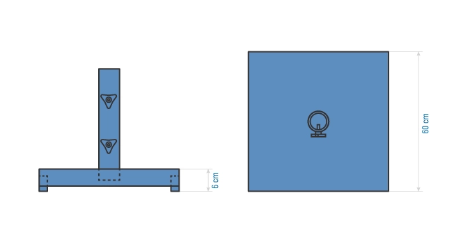 Socle parasol en tôle de 60Kg en Tunisie