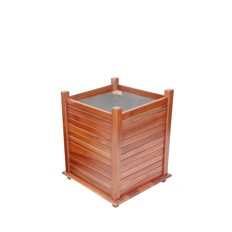 Bac à fleurs carré en bois 54x54x80 cm - Greencorner Groupe